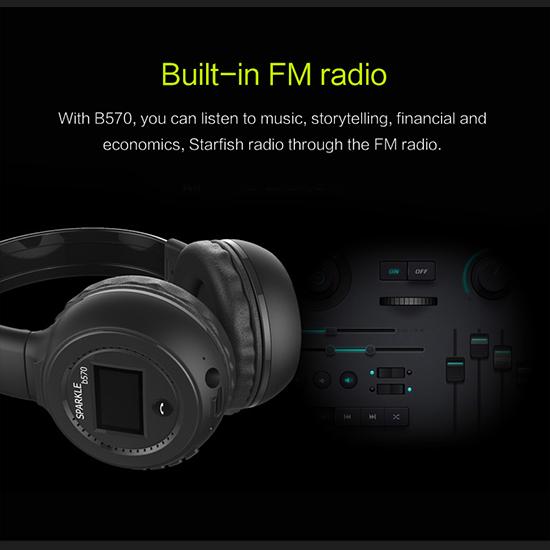 LED Display Wilress Headphones Bluetooth 4.0 Headset Stereo Noise Canceling Sports Earphone with Mic