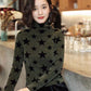 Women star printed Turtleneck pullover Sweaters Plus Size thicken velvet Sweaters slim winter