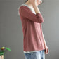 Literary Retro Fake Two-piece T-shirt Women's Loose and Thin Hooded Top Knitted Sweater Spring