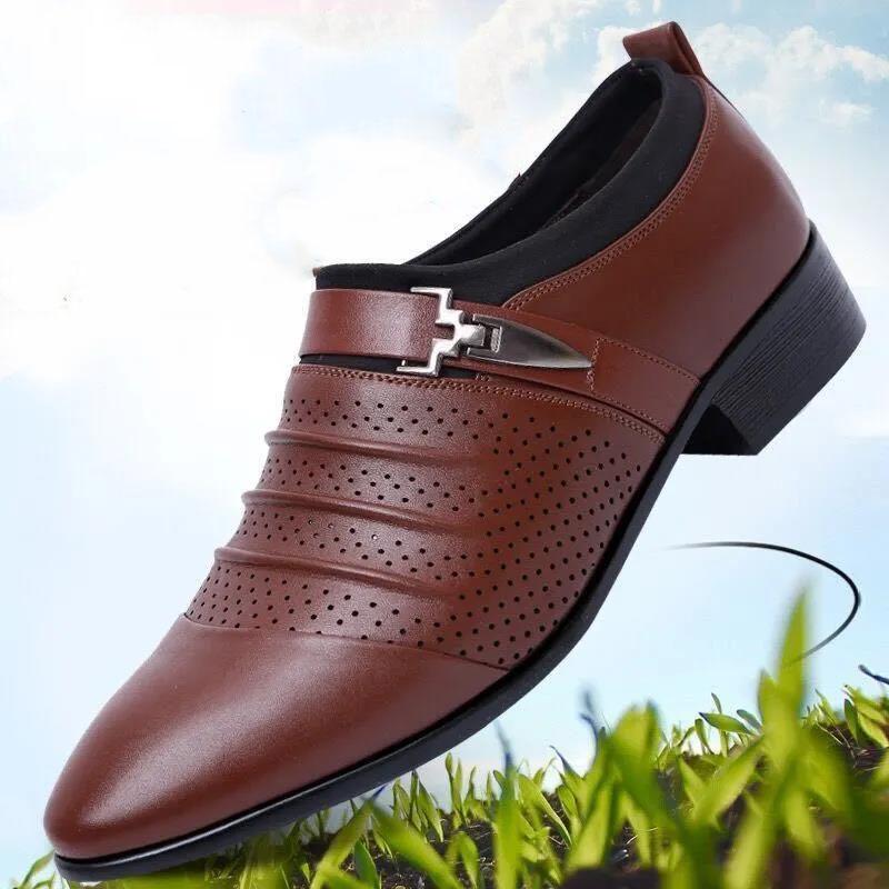 Men Dress Shoes Personality Wedding Shoes Men Flats Leather Oxfords Formal Shoes