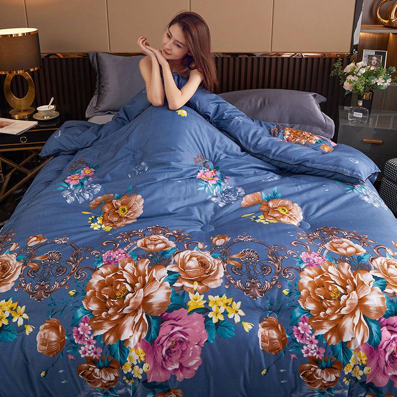 Printed Silk Quilt Chinese Classic Quilt Thick Warmth Large Quilt High-end Bedding