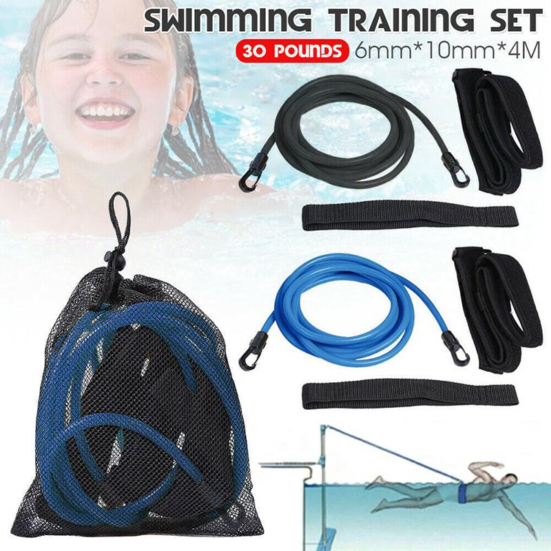 3/4M Adjustable Swim Training Resistance Elastic Belt Tether Elastic Rope Band