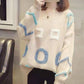 Autumn Winter  Women Fashion Sweater Casual Knitting Sweater Round Neck Pullovers Loose Casual Long Sleeve Sweater