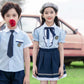 Kindergarten Uniforms Summer 2021 Summer Primary School Students Short-sleeved School Uniform Suit British College Style Class Clothes