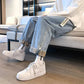 Spring New Men's Loose Straight Jeans Men's Nine-point Wide-leg Pants Autumn and Winter Casual Long Pants Tide Brand