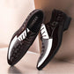 Men's Business Casual Lace-up Leather Shoes Korean Formal Dress Black Pointed Increase Wedding Shoes