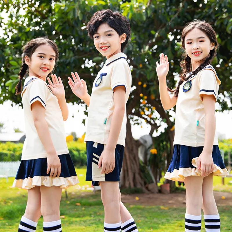Primary School Uniforms Summer Children's Class Uniforms Sportswear Suits Kindergarten Uniforms, Summer Uniforms Graduation Costumes