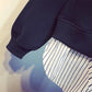 Autumn and Winter Color Matching Fake Two-piece Round Neck Long-sleeved Sweater Loose Striped Stitching Top Coat Women