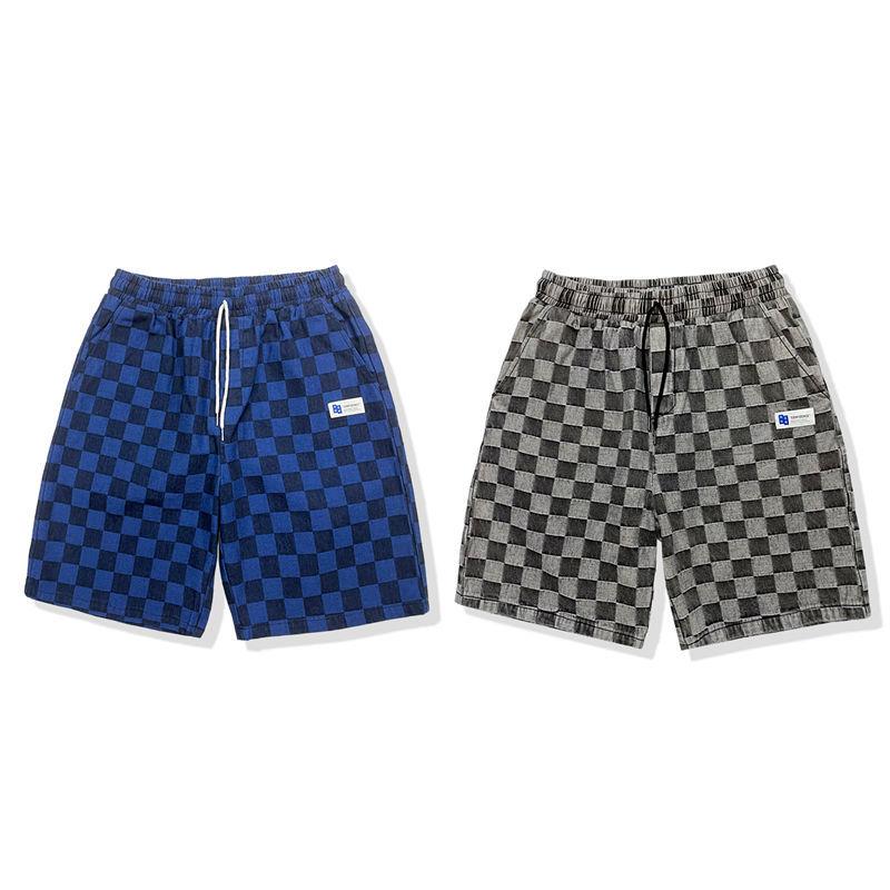 Summer Full-print Plaid Shorts Loose Five-point Pants Casual Shorts