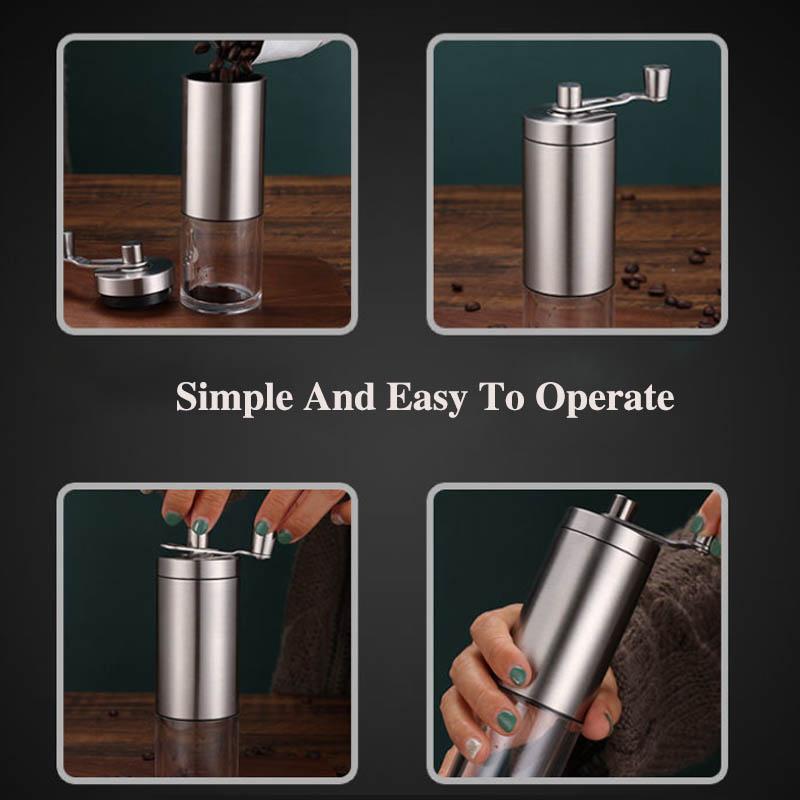 Manual Coffee Beans Grinder Home Small Grinder Wood Grain Coffee Grinding Machine Stainless Steel Hand-cleaning Coffee Machine