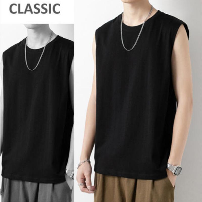 Men's Vest Wear Thin Sleeveless Men's Training Running Sports Quick-drying Breathable Waistcoat Loose Solid Color Men's Vest