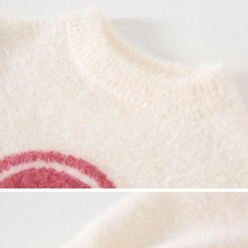 Girl Baby Sweater Pullover Autumn and Winter Clothes Girls Thickening Baby Pullover Sweater Loose Solid Color Printed Sweater