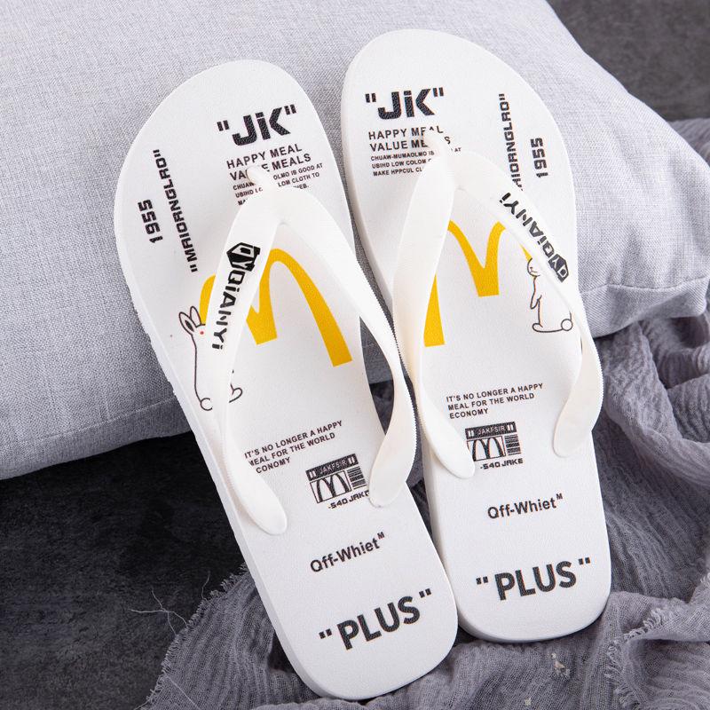 Flip-flops Men's Tide Brand Anti-slip Pinch Slippers Men and Women Couples Wear-resistant Deodorant