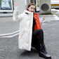 Winter Jacket Parkas Women Glossy Down Cotton Jacket Hooded Parka Warm Female Mid-length Cotton Thick Jacket Casual Loose Outwear Medium Long Overcoat
