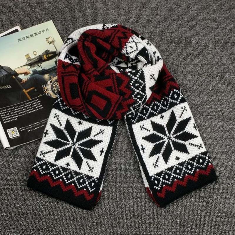 Winter Men's Classic Shawl Flow Simple Pattern Mid-length Soft Warm Scarf