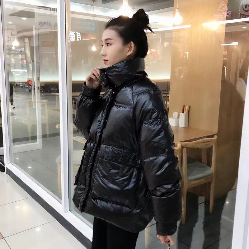Short Down Jacket Women's Winter Clothes Loose Bright Student Bread Coat Women