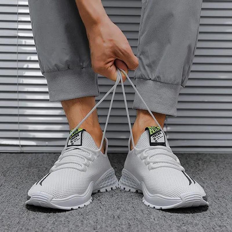 Men's Fashion Trend All-match Mesh Shoes Plus Velvet Sneakers Student Casual Warm Running Shoes