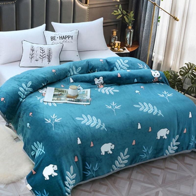 Home Textiles Super Warm Blankets Luxury Blankets for Beds Coral Flannel Blankets Plus Fluffy Fluffy Warm Casual Blankets Autumn and Winter Blankets