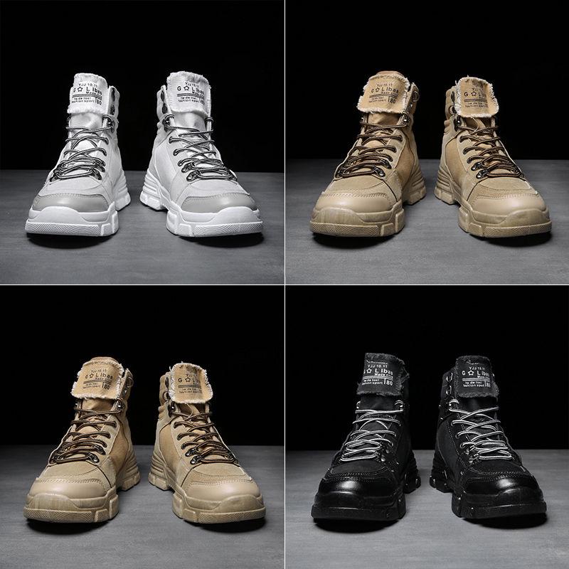 Autumn and Winter Plush High Top Martin Boots Desert Boots Military Boots Snow Boots Men's Shoes