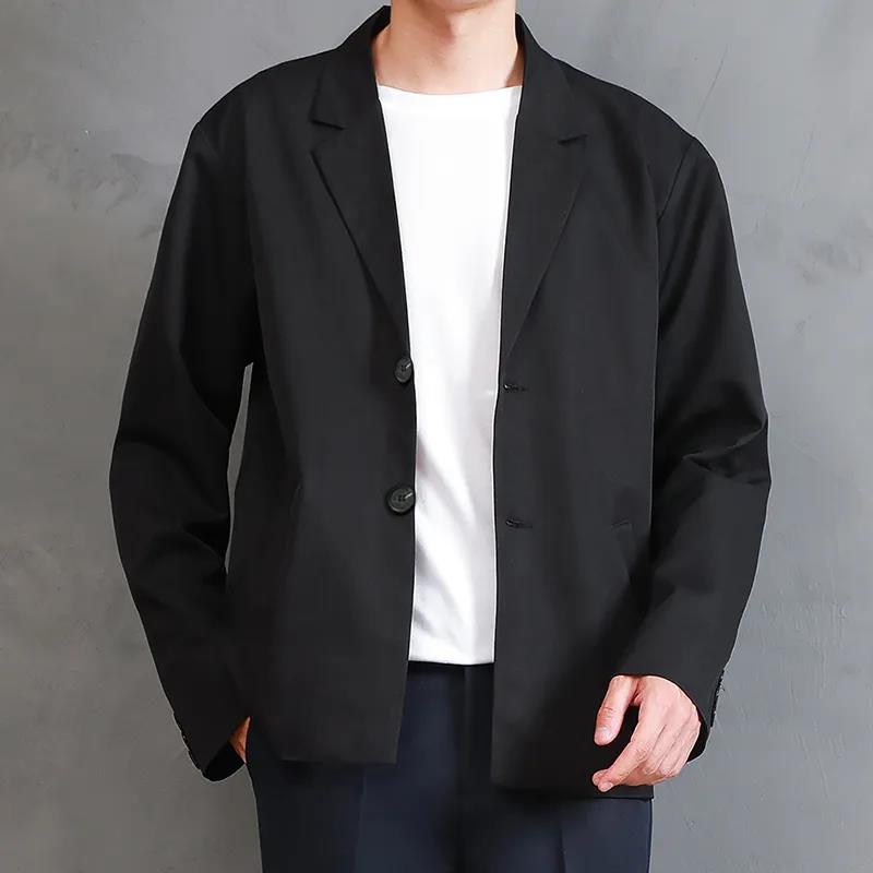 Men's Casual Top Loose Suit Jacket Short Suit Uniform Long-sleeved Warm Jacket Simple Design Temperament Handsome Jacket
