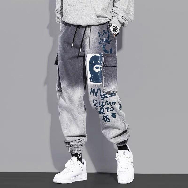 Men Tooling  Fashion Loose Trousers  Casual Style  Jeans Spring Autumn  Men Sport Jeans