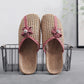 Summer Indoor Home Sandals and Slippers Non-slip Linen Summer Men and Women Couples Home Wood Floor Subgrass Woven Shoes