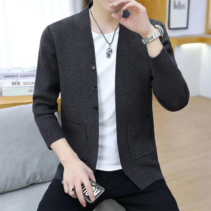 Thicken Men's Sweatershirts Knitwear Jacket Trend Youth Cardigan Men's Sweater Autumn