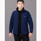 Middle-aged Elderly Men's Polar Fleece Sports Jacket Spring and Autumn Stand Collar Loose Outdoor Casual Sweatshirt Fleece Solid Color Short Top