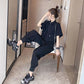 Workwear Professional Suit Women Summer Plus Size Casual Two-piece Short-sleeved Top Loose Overalls Casual Women's Suit Cool Girl