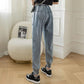 Embroidered Heart Harem Jeans Women's Spring and Autumn Denim Trousers High Waist Elastic Large Size Loose Casual Denim Pants