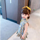 Children Dress Spring Summer Broken Flower Kids Clothing  Baby Girls Clothing Sleeveless Cheongsam Dress Girl
