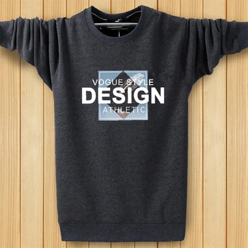 Men's Sweatshirts Thick Youth Warm Pullover Sweater Cotton Plus Velvet Plus Fat O-neck Loose Sweater