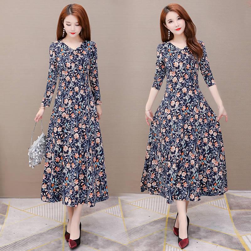 Retro Runway Designer Dress Women's Long Sleeve Print Shirt Dress Office Work Dress Femme