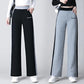 Grey Wide Leg Pants Women's Waffle Loose Sweatpants High Waist Casual Harem Pants Spring and Autumn Straight Pants