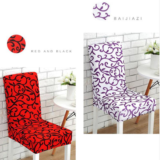 1/2/4/6Pcs Printed  Kitchen Chair Covers Spandex Elastic Stretch Dining  Chiar Cover Anti-dirty Decoration Chair