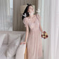 Female Blue Pink Halo Dyed Mesh Elegant Holiday Dress Vintage Slim Super Fairy Bandage Party Dress