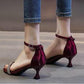 Plus Size 34-40 Women Shiny Slippers Outdoor Bohemian Beach High Heels Wear-resistant Non-slip Office Lady Word Deduction Sandals