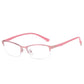 Women's Business Half-frame Anti-blue Light Flat Glasses Ultra-clear Resin Myopia Eye Wear Classic Anti-Fatigue Myopia Glasses