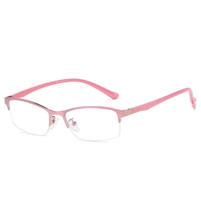 Women's Business Half-frame Anti-blue Light Flat Glasses Ultra-clear Resin Myopia Eye Wear Classic Anti-Fatigue Myopia Glasses