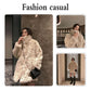 Lamb Fur Coat Female Autumn and Winter Long Horn Buckle Imitation Rex Rabbit Plush Coat