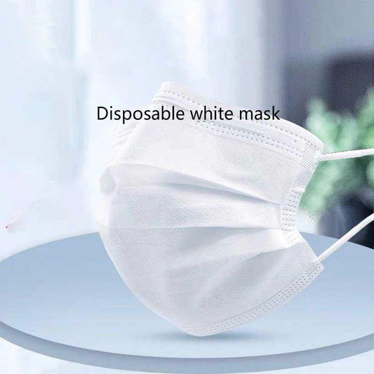 Disposable protective mask dustproof 3 layers non-woven fabric white mask unisex protection