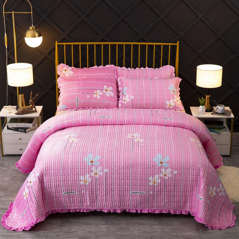 Crystal Fleece Blanket Double-sided Plus Fleece Blanket Sheet Thick Tatami Bedspread Quilted Non-slip Bed Cover Blanket Coral Fleece Blanket Soft