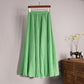 Vintage Women Cotton Linen Skirt High Waisted Elegant Sexy Solid White Black Pleated Skirts Female Maxi Skirts Women Long Skirts