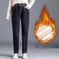 Fleece Pants Women Autumn and Winter Lamb Casual Pants Fashion Straight High Waist Harem Pants Thick Trousers