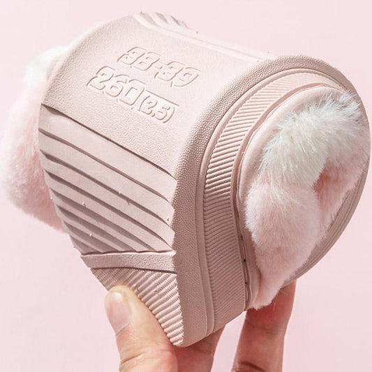 Women's Winter Slip-resistant Thick-soled Warm Fleece Slipper with Bag Heel Cotton Slippers