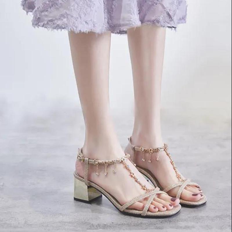 Sandals Women's Thick Heel Fairy Style High Heels Small Fresh Girl Shoes