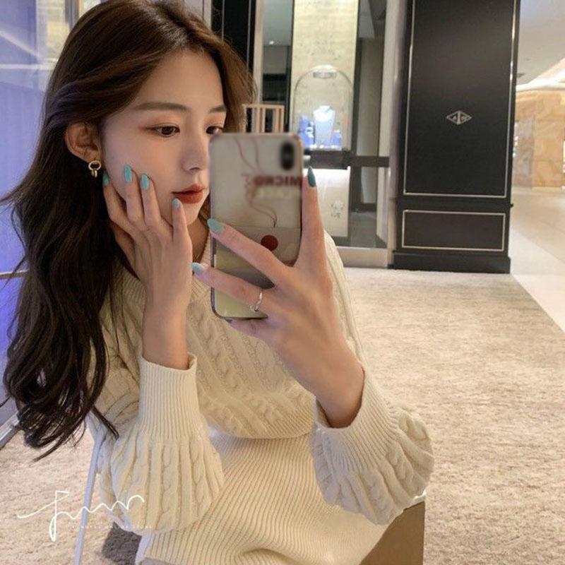 Autumn and Winter Slim Round Neck Sweater Dress Fashion Knitted Dress Solid Color Casual Women A-line Dress