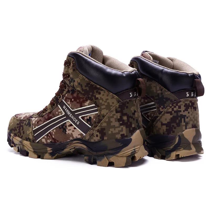 Cotton Shoes Outdoor Wool Cold Boots Fur One Winter Snow Boots Men's High-top Warm Cotton Boots Camouflage