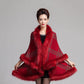 Women's Faux Fur Coats Winter Keep Warm with Fur Fox Collars Slim Female Fur Cloak Fur Shawl Coat