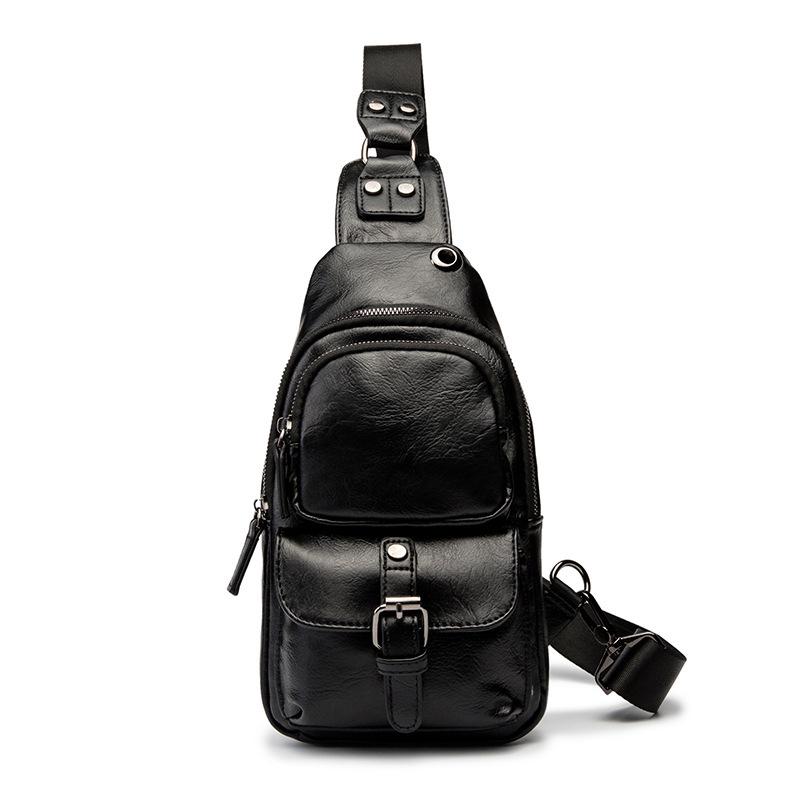 Chest Bag Men Multi-pocket Headphone Hole Messenger Bag Outdoor Leisure Sports Shoulder Bag
